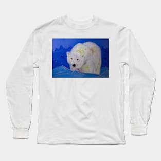 Polar bear. Arctic night Long Sleeve T-Shirt